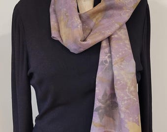 Hand Made Eco-printed Silk/Wool Scarf