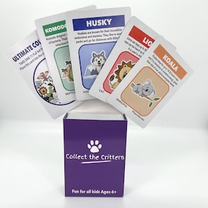 Colecione os bichinhos - jogo de cartas divertido e educativo para crianças a partir de 6 anos | Ensina pensamento crítico, jogo limpo e entretém as crianças