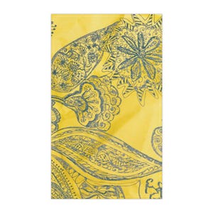 Torchon jaune avec plume et encre dessinées à la main - Déco de cuisine jaune vif, cadeau pour la maison, respectueux de l&#39;environnement, torchon de cuisine, torchon