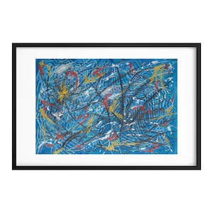 Didier Angels, pintura abstracta original "Guerra y Paz", acrílico sobre cartón, 54 x 36 cm, 2001 - Arte contemporáneo, obra única