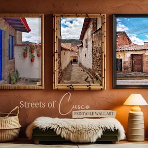 Streets of Cusco Printable Wall Art Set, Peru Travel Photography, Digital Download Art Prints, South America Boho Decor