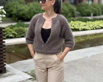 Cardigan «ROMBER» - Knitting Pattern in PDF Format with Video Tutorials, from Cast-On to Bind-Off – Knitting by SmithOlgaKnitting