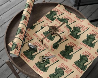 Feminine Warrior Wrapping Paper | Girls Will Be Girls Pattern