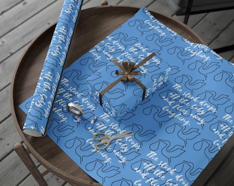Blue Stork Baby Shower Wrapping Paper | Whimsical Gift Wrap