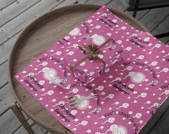 Papel de regalo con divertidos estampados de esperma / Papel de regalo novedoso rosa