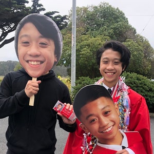 Graduation Big Head Cutout on Foam Core for Graduation Parties Birthdays Head Cutout on a Stick Head Cut Out Mounted on Foam Core