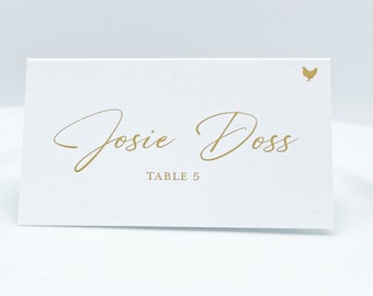 Signature Font, Gold Script, Food Icon, Food Indication, Wedding Custom Place Cards Food Allergies Names Escort Cards Meal Choice