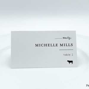 Simple Minimal Food Icon Food Choice Food Indication Wedding Custom Place Cards Food Allergies Names Guest Escort Cards Meal Choice image 1