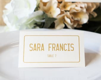 License Plate Car Automobile Theme Place Cards Simple Elegant Names Guest Wedding Custom Customize