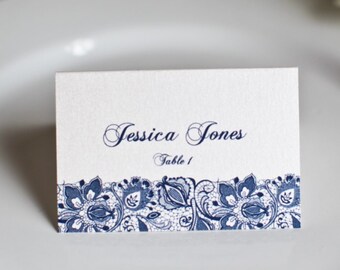 Printed Lace Place Cards Wedding Custom Customize Escort Seating Cards Simple Elegant Names Guest