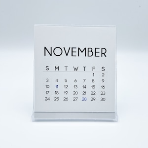 Desk Calendar 2025 - Monthly Calendar with Stand, Script Simple Calendar, Small Desk Calendar, Office Decor, Miminalistic Calendar