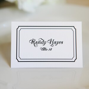 Wedding Custom Customize  Place Cards Simple Border Elegant Names Guest