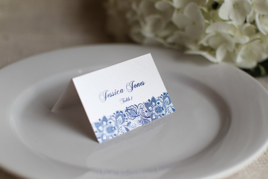 Printed Lace Place Cards Wedding Custom Customize Escort | Etsy