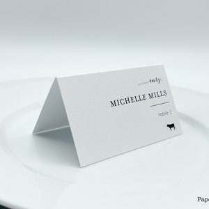 Simple Minimal Food Icon Food Choice Food Indication Wedding Custom Place Cards Food Allergies Names Guest Escort Cards Meal Choice image 2