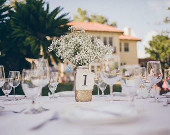 Natural Burlap Wedding Table Numbers