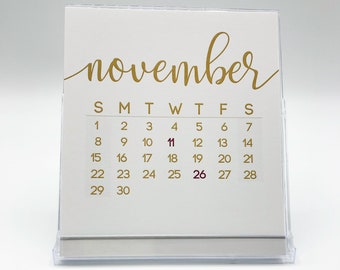 2026 Desk Calendar Printed Colorful Month Script Design Calendar Monthly Calendar with Stand