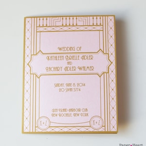 Menu Program Gatsby Art Deco 20&#39;s Inspired Custom Monogram Sign Wedding
