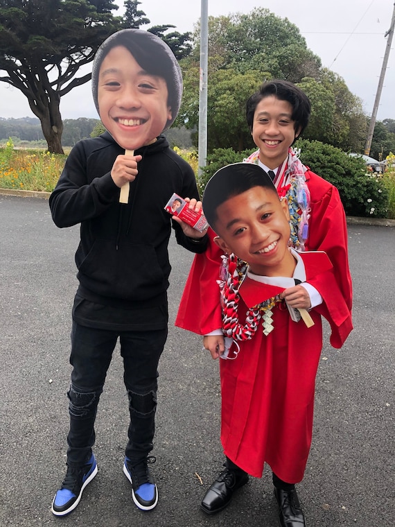 Graduation Big Head Cutout on Foam Core for Graduation Parties Birthdays Head Cutout on a Stick Head Cut Out Mounted on Foam Core