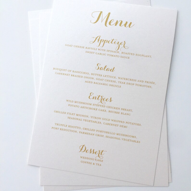 Script Menu Program For Reception Custom Customize Colors Etsy