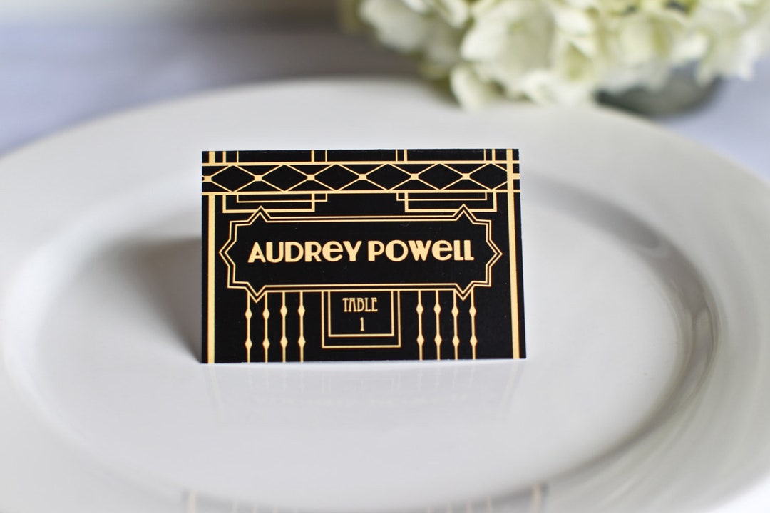 Art Deco Gatsby Place Cards Wedding Custom Customize Escort Seating