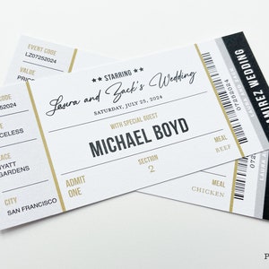 Concert Wedding Ticket Place Card - Concert Ticket, Custom Escort Card Ticket Wedding, Custom Event Ticket, Custom Concert Ticket