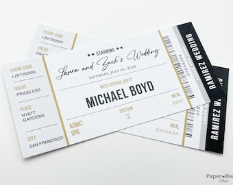 Concert Wedding Ticket Place Card - Concert Ticket, Custom Escort Card Ticket Wedding, Custom Event Ticket, Custom Concert Ticket