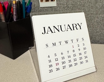 Small Desk Calendar 2027 - Monthly Calendar with Stand, Sans Serif Simple Calendar, Office Decor, Small Calendar Desktop