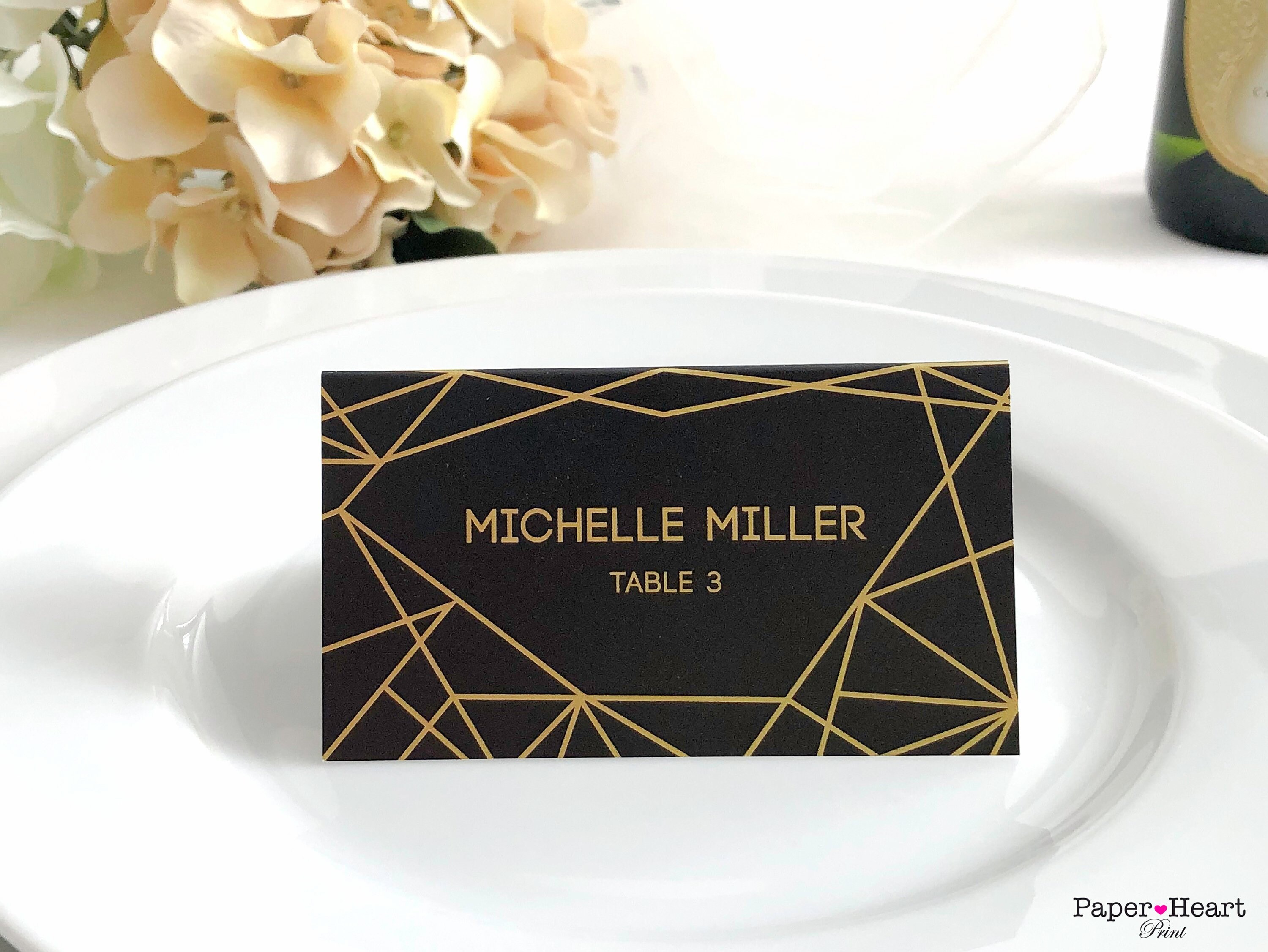 Black and gold place cheap cards