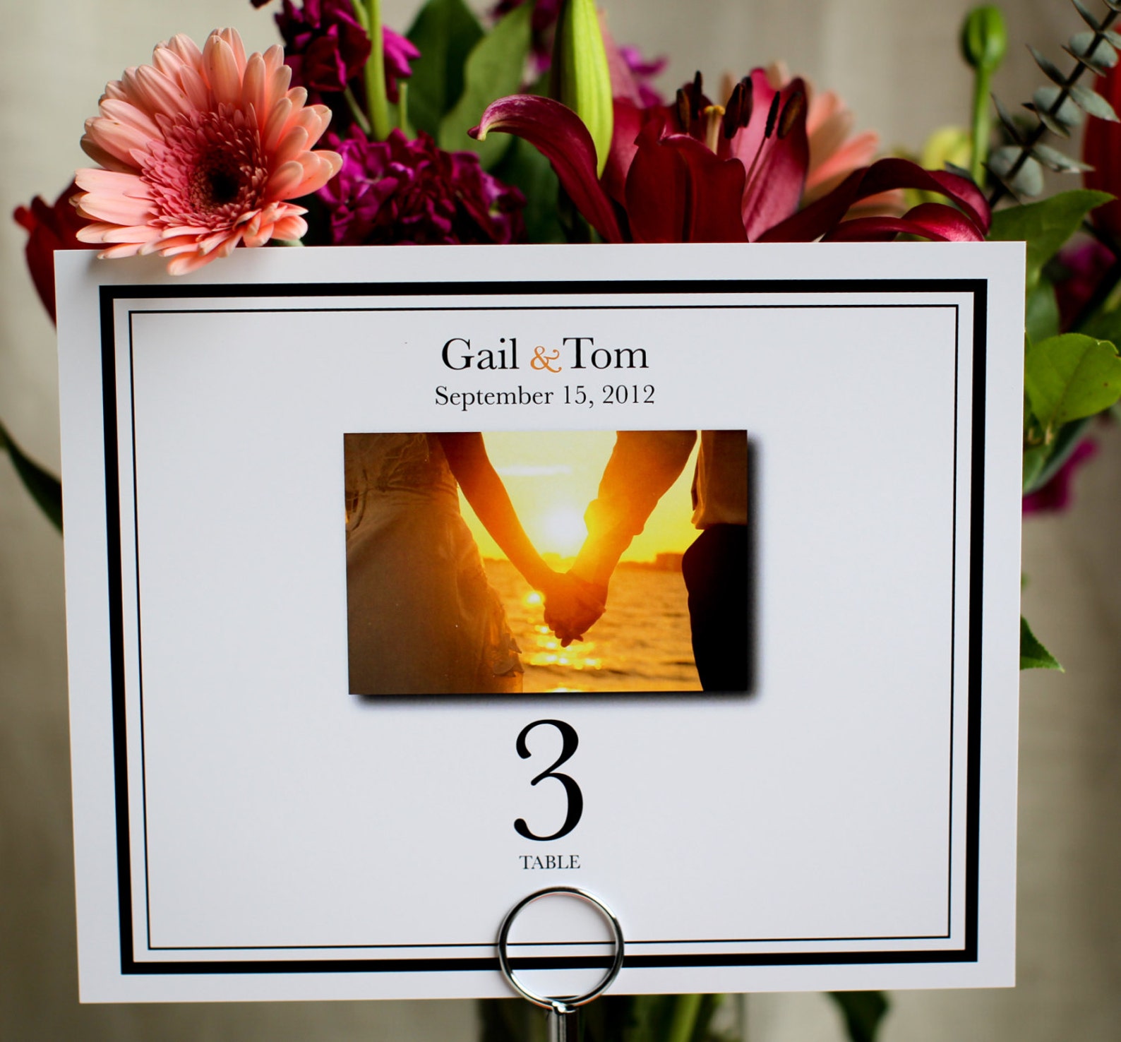 8x10 or 6x8 Wedding Table Name Number With Custom Customize Photo Pic ...