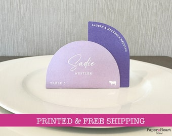 Arch Place Cards Script Food Icon Food Choice Indication Wedding Custom Customize Place Cards Food Allergies Names Escort Cards