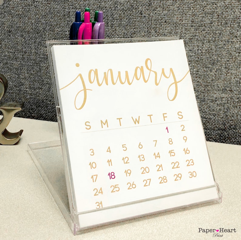 RESERVED LISTING Custom Desk Calendar 2024 Etsy