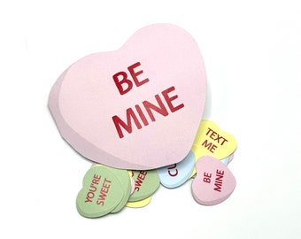 Valentine Candy Heart Card with Mini Hearts