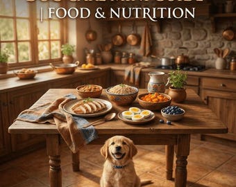 Guía de alimentación y nutrición canina en PDF / Alimentos seguros, alimentos tóxicos, tablas de alimentación / Desde cachorros hasta perros mayores / Descarga instantánea