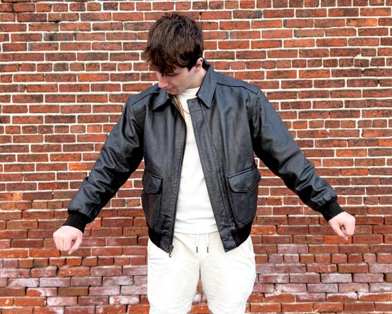 Vintage Leder Fliegerjacke, A-2 Bomberjacke, Luftwaffe Armee