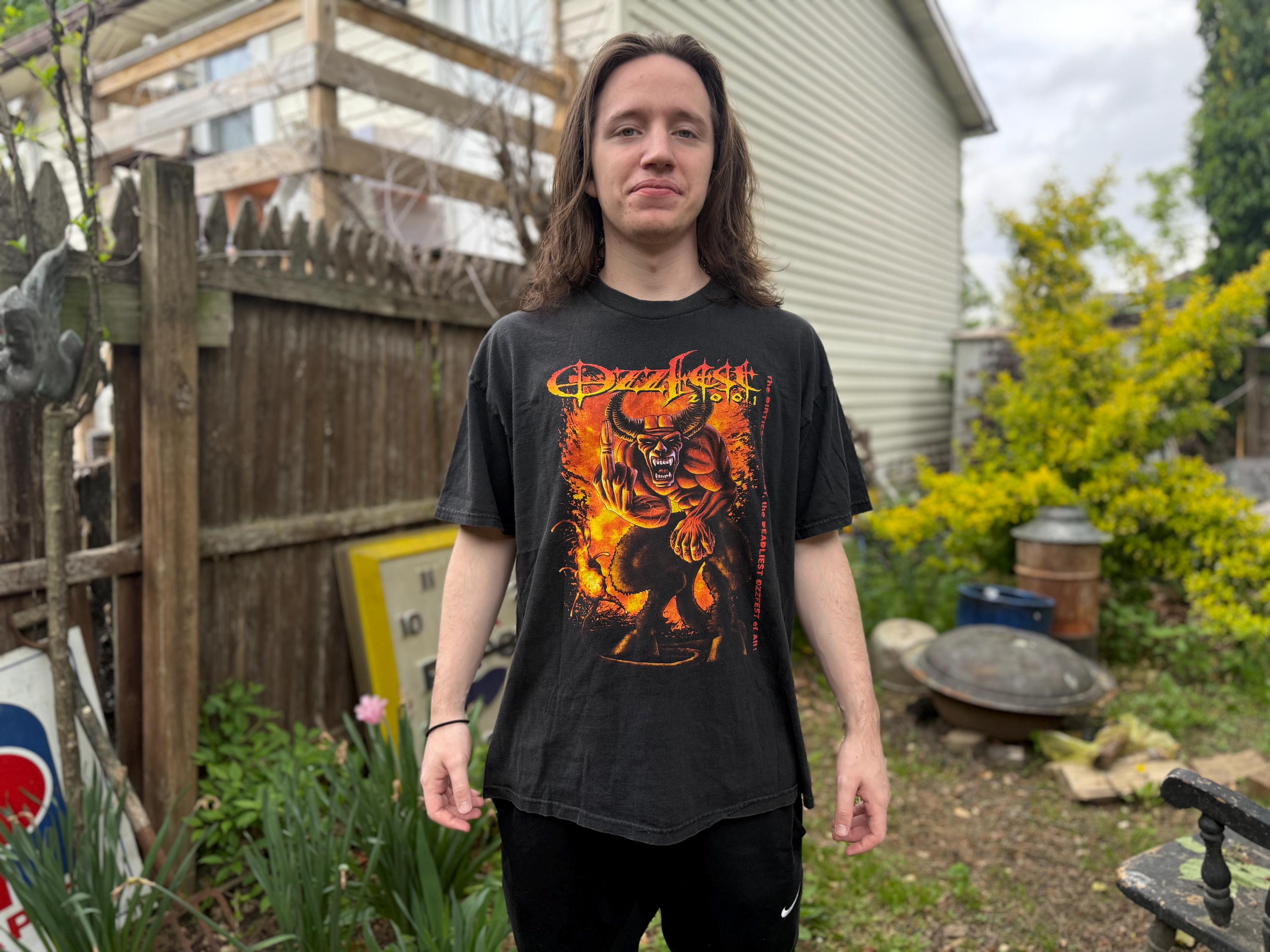 VINTAGE 2001 Slipknot T Shirt Adult Large Faded Black 00s