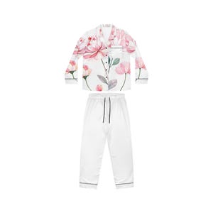 Chic Women's Satin Pajamas - Stylish Pajama Set, Perfect for Sleepovers, Gifts for Her, Cozy Nights, Retro Vibes, Cherry Queen Design