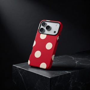 Custodia per iPhone a pois, cover per telefono con motivo a cerchi minimalista, custodia protettiva magnetica opaca per iPhone 15 16 17 Pro Max