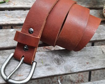 Premium Leather Belt, Personalized Belt, Birthday Gift, Horseshoe Buckle, Bohemian Style Brown Belt, Dress Belt for Her