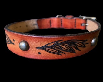 Leather Dog Collar, Personalized