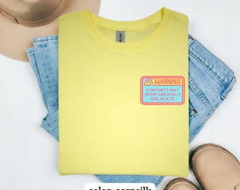 Camiseta de concientización sobre el trastorno del tejido conectivo // SEDh // Advertencia: El contenido puede dislocarse espontáneamente. Camiseta Softstyle.