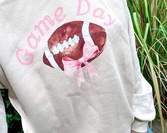 Día del juego // Fútbol con lazo // Sudadera de cuello redondo de fútbol femenino