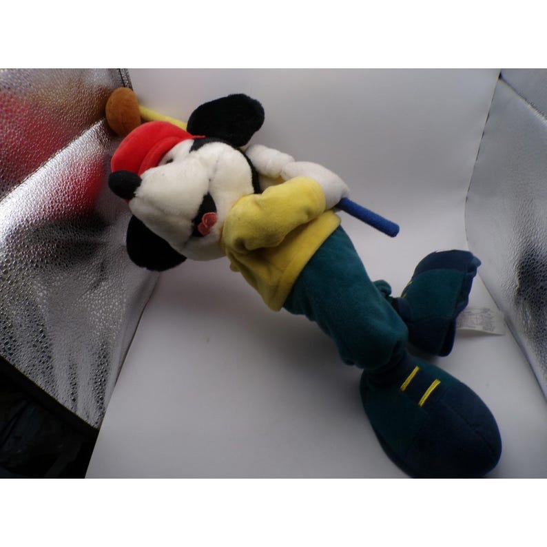 Vintage Mickey Mouse Golfer Plush Doll Beanbag Disney Parks 画像 1