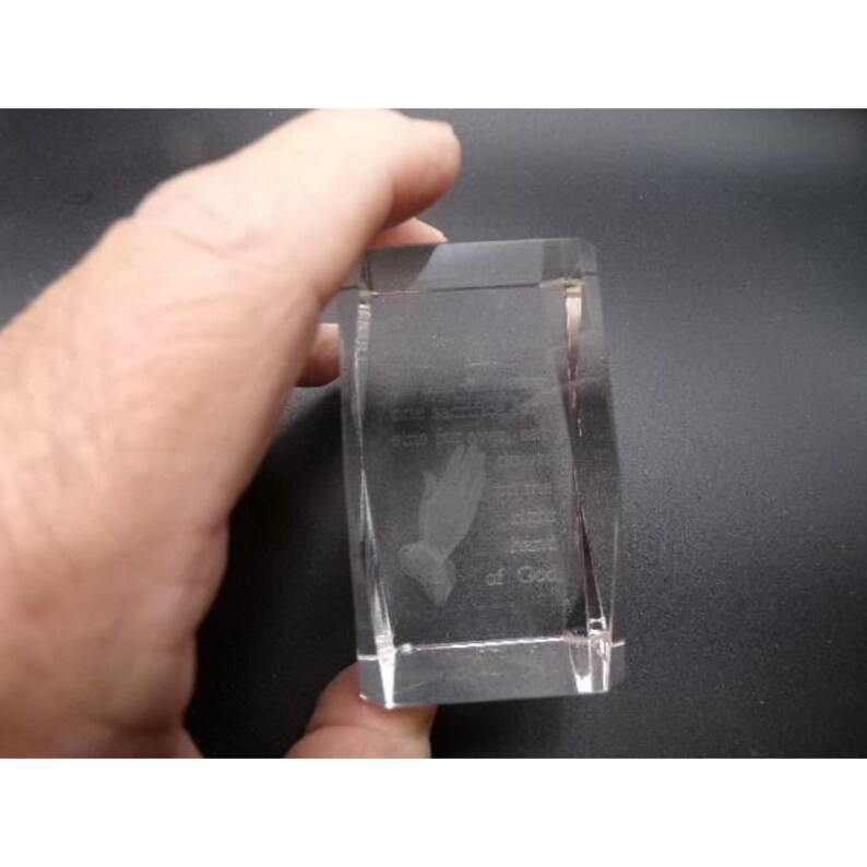 Glass Paperweights Scripture Crystal Glass Twin Towers Memorial Praying Hands Scripture Verse ...