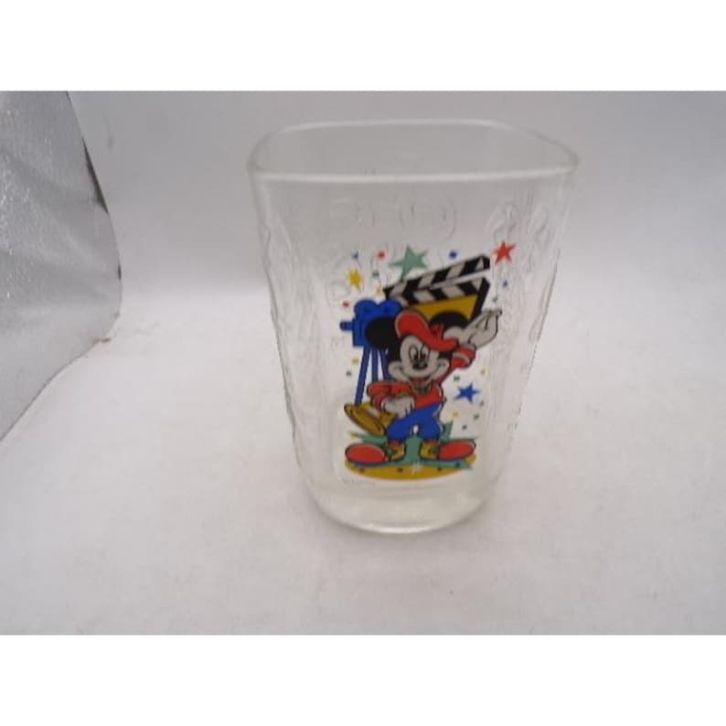Vintage Disney MGM Studios 10th Anniversary Mickey Mouse Glass Tumbler 1989-1999 image 1