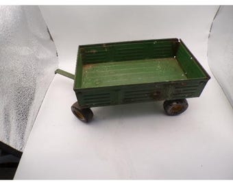 Vagón agrícola vintage de metal Ertl, juguete verde de 4 ruedas, fabricado en EE. UU.