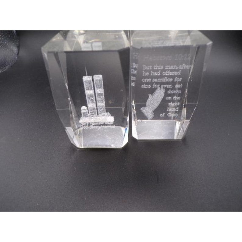 Glass Paperweights Scripture Crystal Glass Twin Towers Memorial Praying Hands Scripture Verse ...