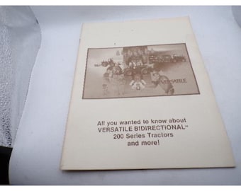 Vintage Versatile Bidirectional 200 Series Tractors Informational Booklet Brochu