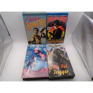 Westernfilm VHS Kavel 4 Kapitein Apache Geronimo Roy Rogers Hopalong Cassidy