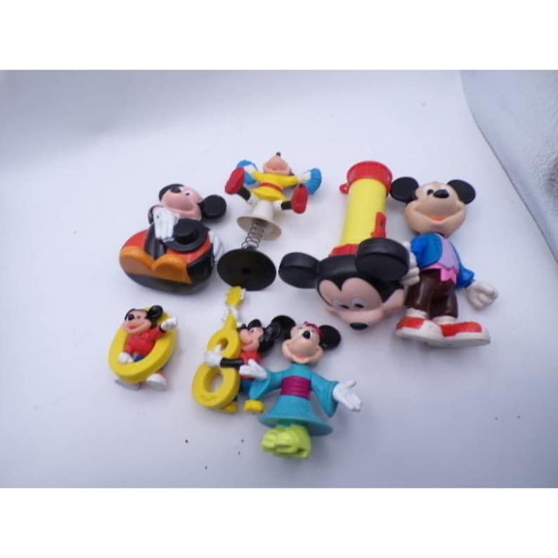 Vintage 80s Disney Mickey Mouse Figurines Lot Collectible Toys imagem 1