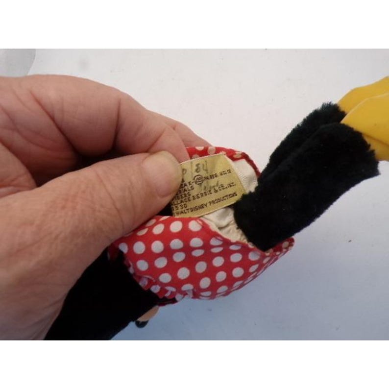 Vintage Minnie Mouse Plush Doll Wallace Berrie Disney Polka Dot Dress 7 Inch image 2